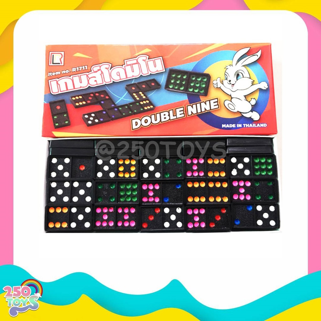 250TOYS Domino Big Piece Double Nine mino Puzzle Games Family Game ...