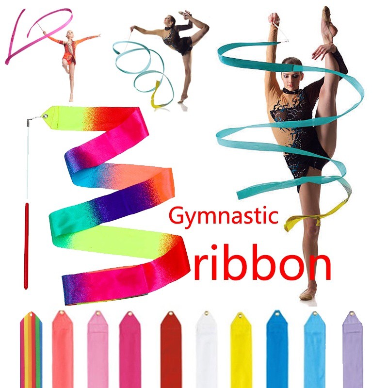 4M Dance Ribbon Rhythmic Gymnastics Ballet Streamer Twirling Rod ...