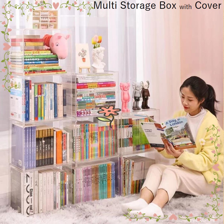 Dustproof Books Document Storage Box With Cover Multipurpose