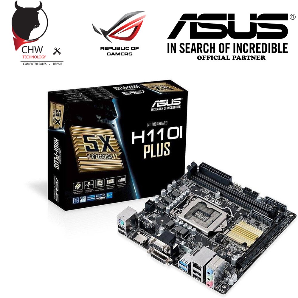Asus H110I plus Motherboard intel LGA 1151 stable power supply Shopee Malaysia