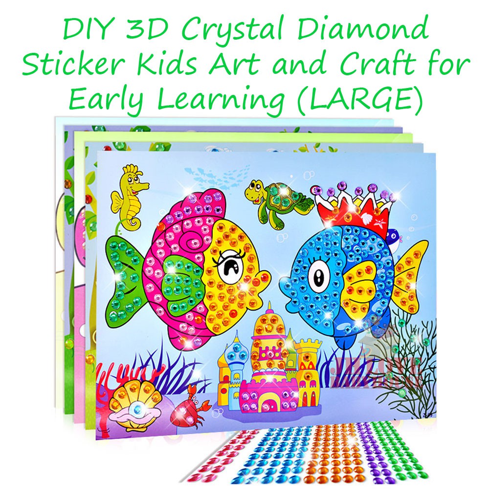 DIY 3D Crystal Diamond Sticker Kids Art and Craft for Early Learning ...