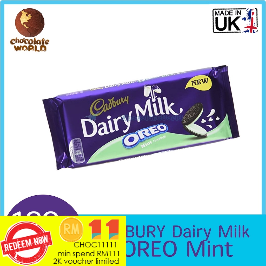 Cadbury Dairy Milk Oreo Mint Chocolate 120g Made In Uk Shopee Malaysia