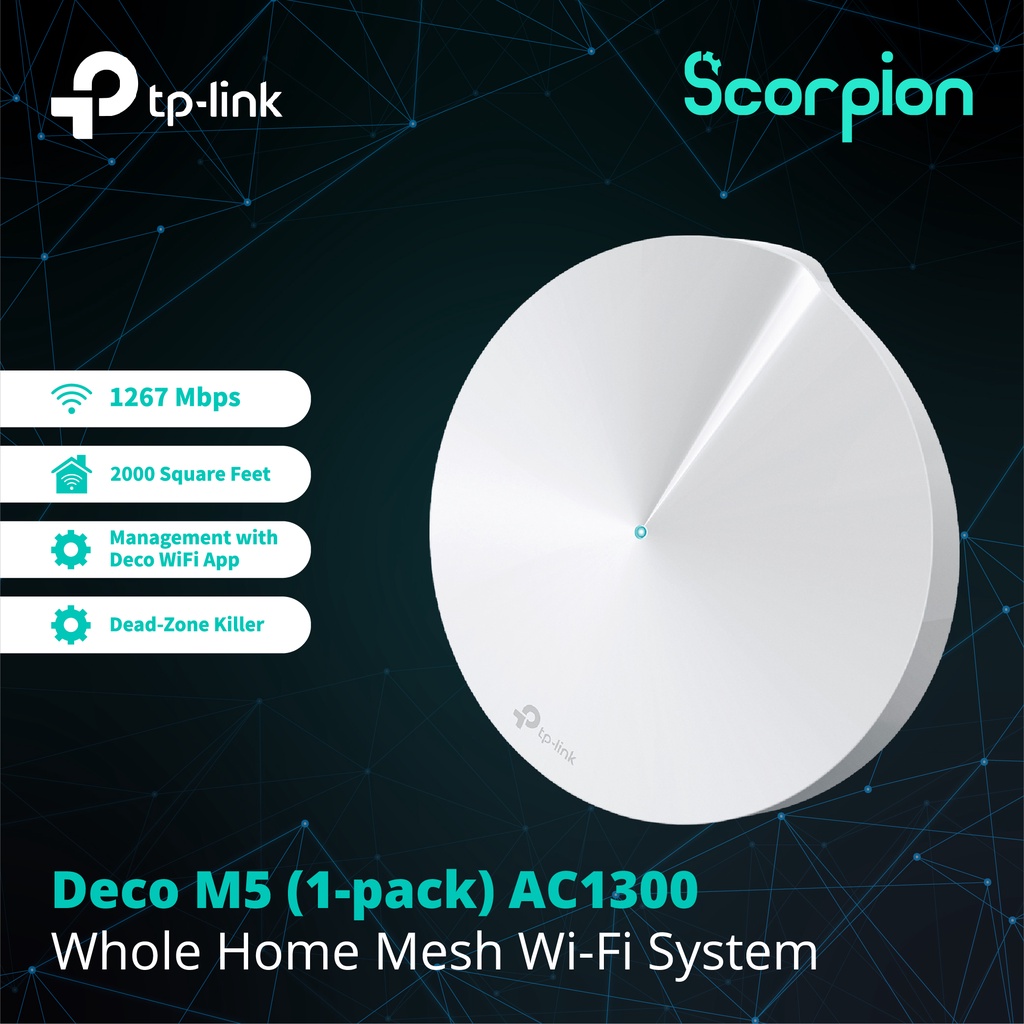 TPLink Deco M5(1pack) AC1300 Whole Home Mesh WiFi System Shopee