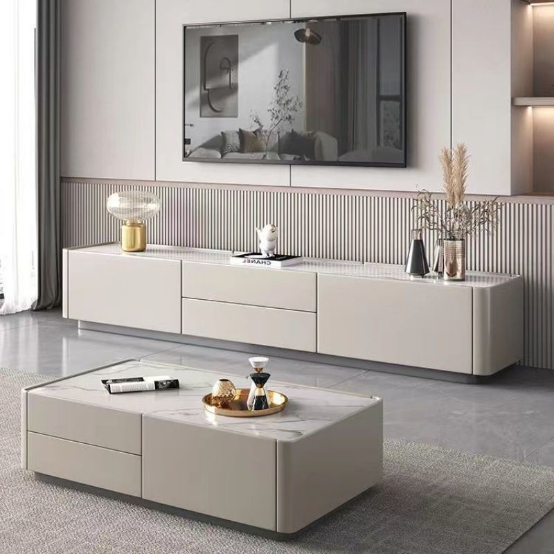 Nordic coffee table TV combination modern minimalist multifunctional telescopic floor