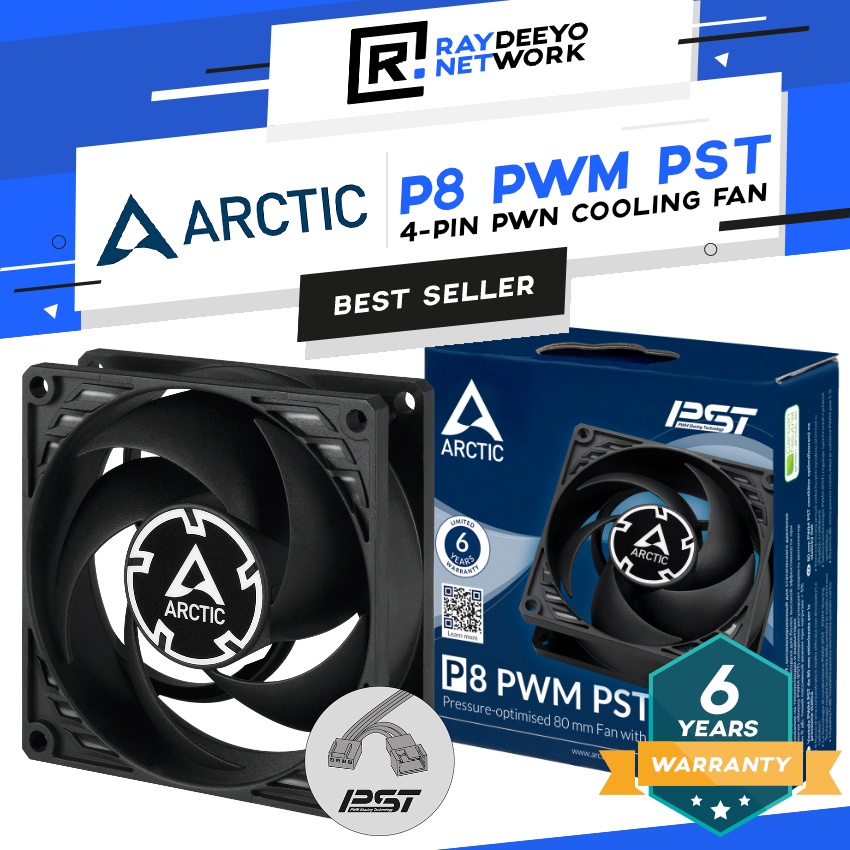 ARCTIC P12 PWM PST - 120 Mm Ventola Per CPU, PWM Sharing Technology, Pressione Statica, Connessione PST, Velocit&agrave; 200-1800 RPM, 0,3 Sone - Nero