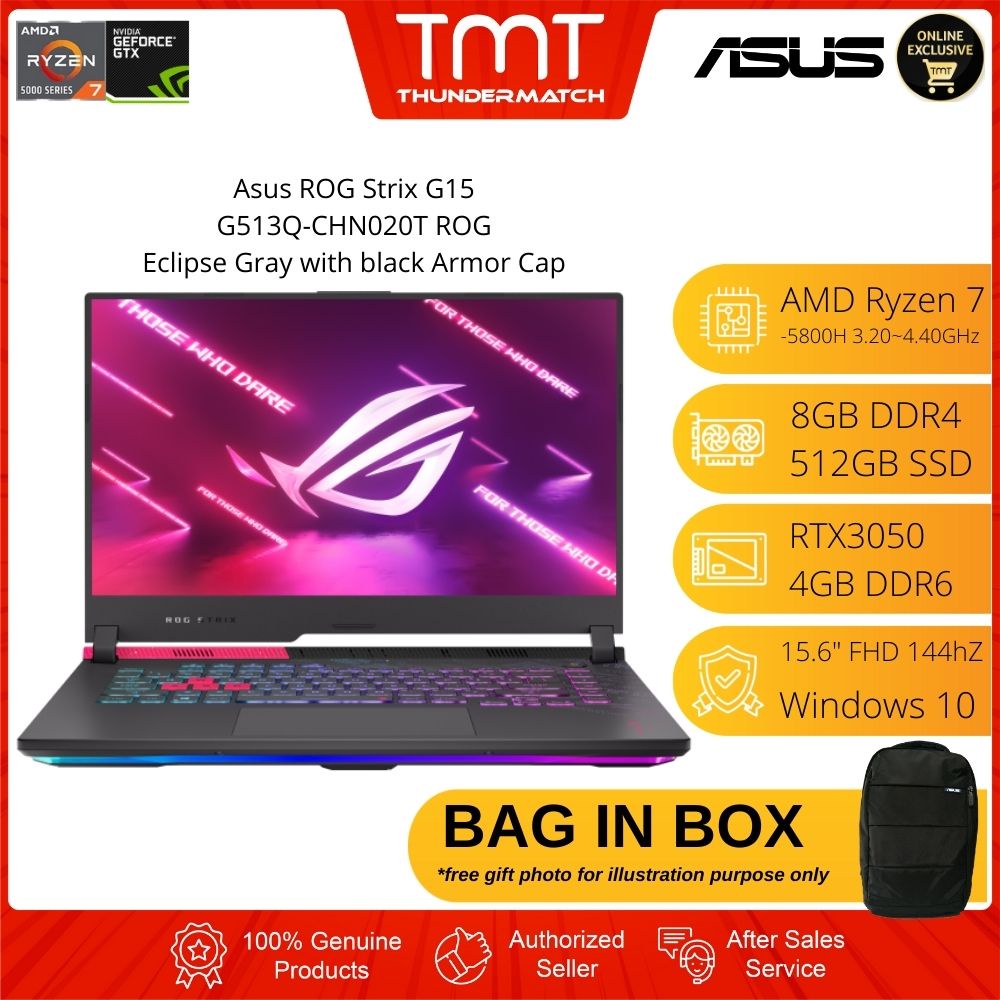 Asus Rog Strix G15 G513q Chn020t Rog Laptop Ryzen 7 5800h 8gb Ram 512gb Ssd 156fhd 144hz 8262