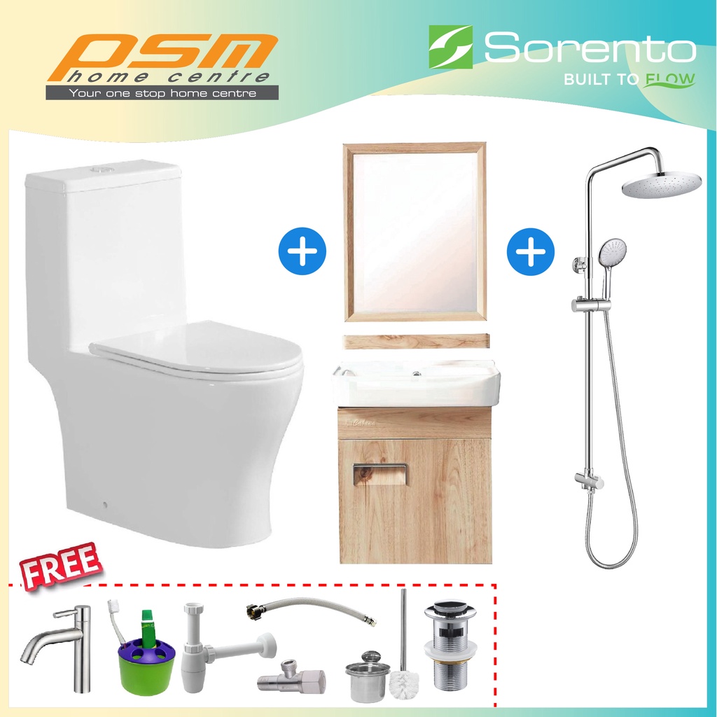 SORENTO One Piece Rimless Flushing Water Closet WC Bathroom Stainless