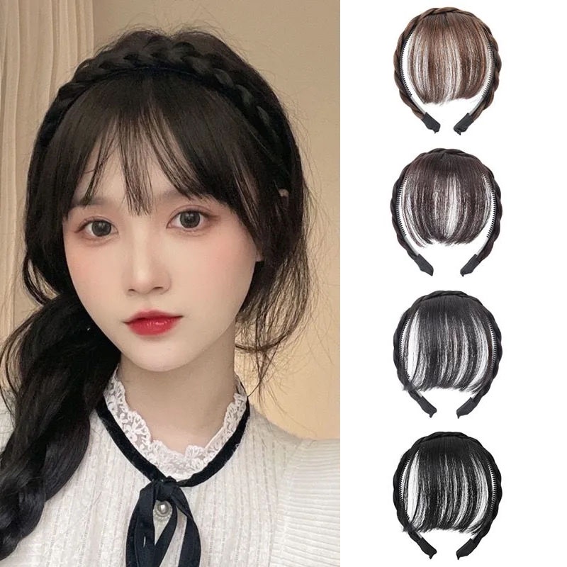 Women False Bangs Hair Wig Piece / Synthetic Fake Bangs Hair Bands