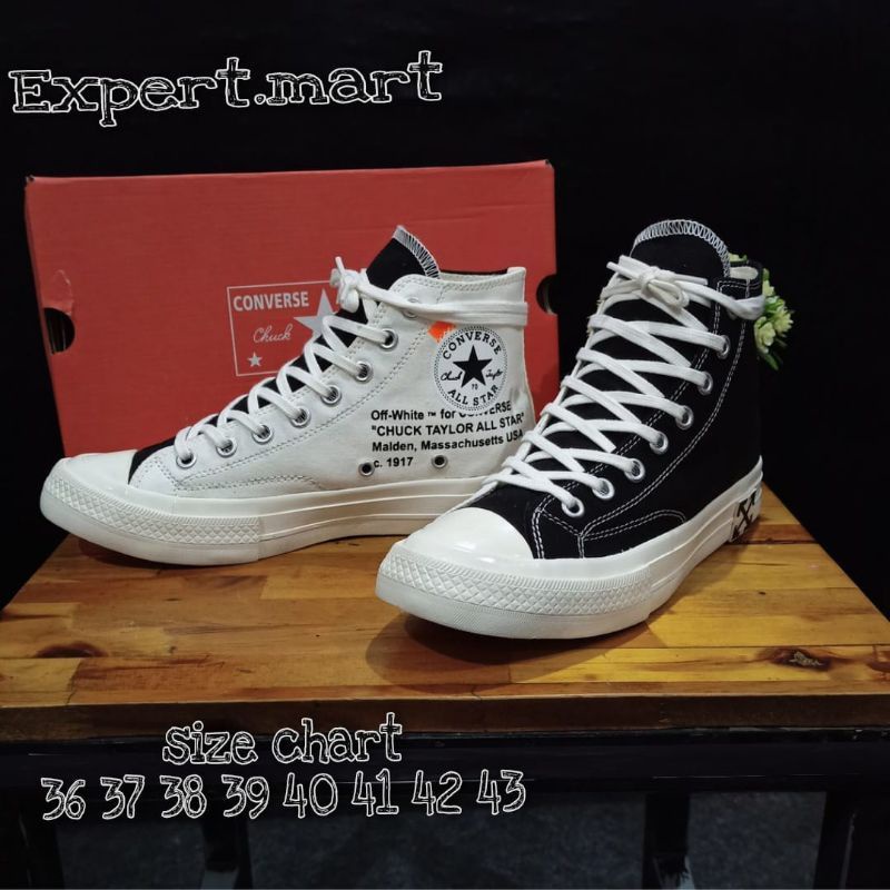 Converse 70s High Cream x off White Premium Glossy Sepatu Shopee Malaysia