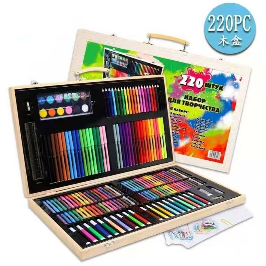 [READY STOCK] 220 /208 /150 /86 pcs Kids Drawing Art Set Painting Pen ...
