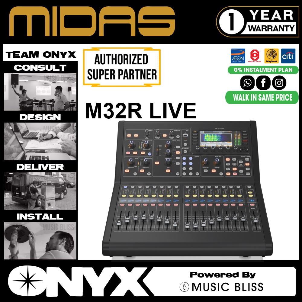 Midas M32R LIVE 40channel Digital Mixer for Live Performance and