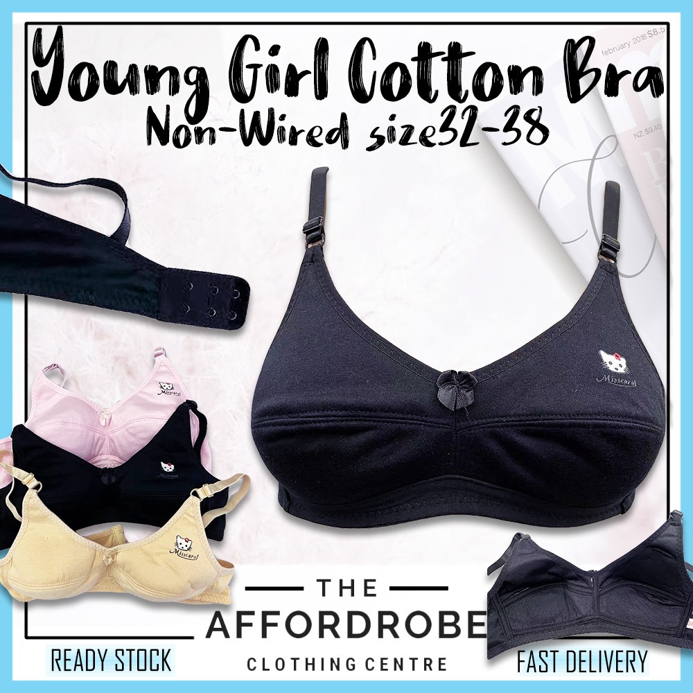32-38 Cup A/B Cotton Bra Non-Wired Young Teenage Girl First Bra No ...