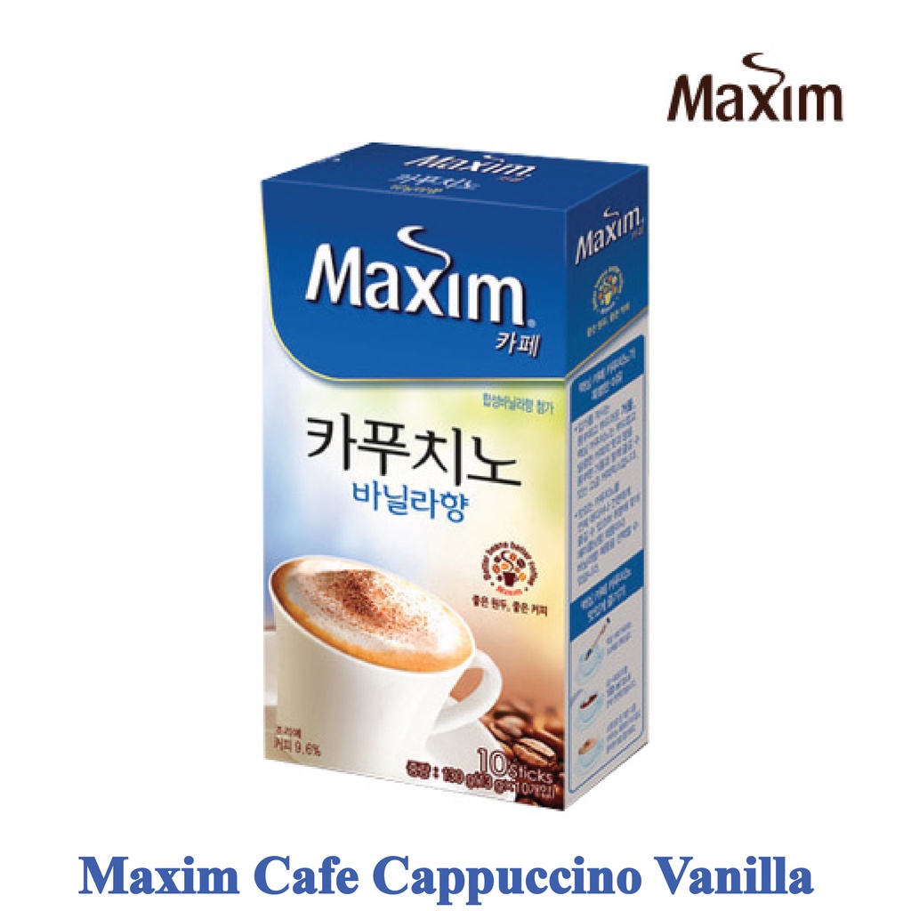 MAXIM Cafe in 3 types: Cappuccino Vanilla / Cappuccino Hazelnut