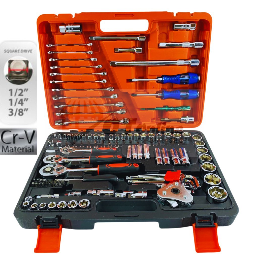 (SATAGOOD) tools box, spanar box 121pcs 1/2