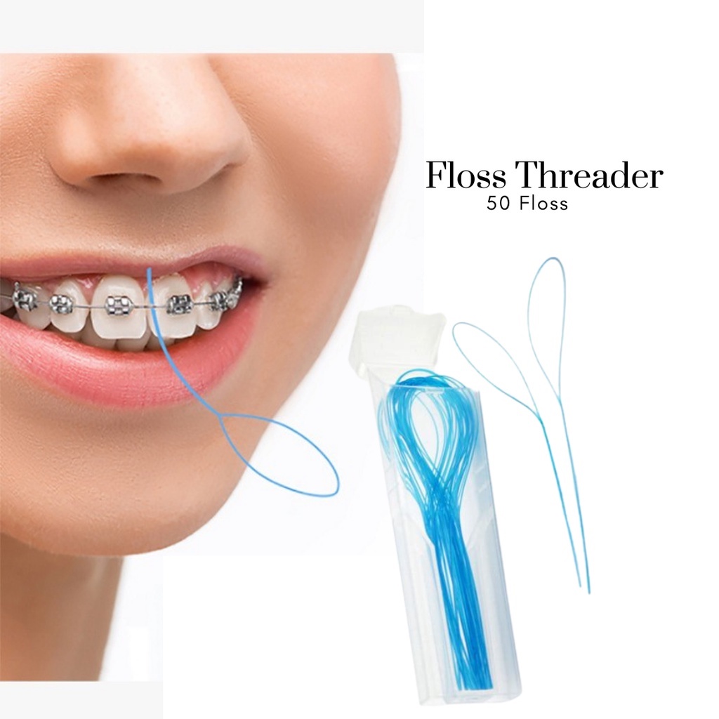 50pcs Floss Threaders for Braces, Implant or Dental Bridge | Shopee ...