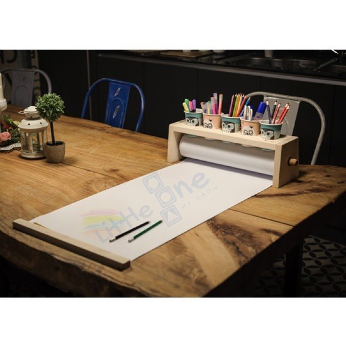 Drawing Paper Roll Holder with Storage Cup Slot Sketch Paint Coloring