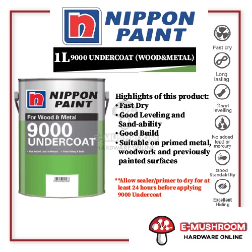 Nippon Paint 9000 Undercoat For Wood And Metal 1L Shopee Malaysia