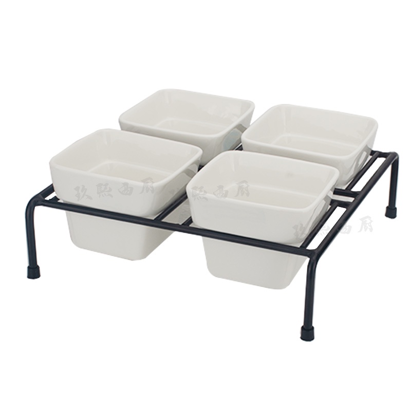 【TOT】Buffet Ceramic Dim Sum Rack Double-Layer Six-Grid Fruit Rack ...