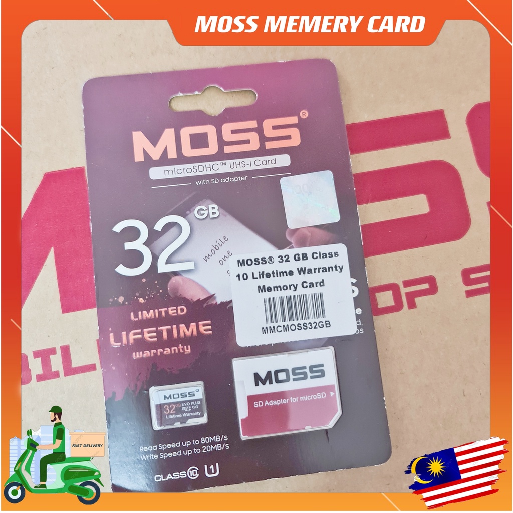 MOSS 32GB Memory Card CLASS 10 Lifetime Warranty[Stock Ready Malaysia🇲🇾 ...