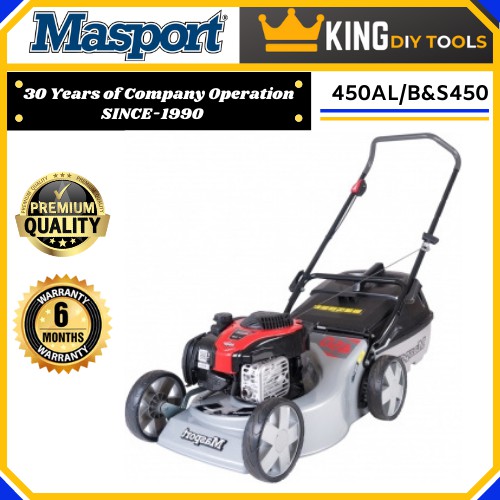 Masport MaxiCatch 450AL Petrol LawnMower C W B S Engine 450E Series 125cc Aluminium Body Catcher