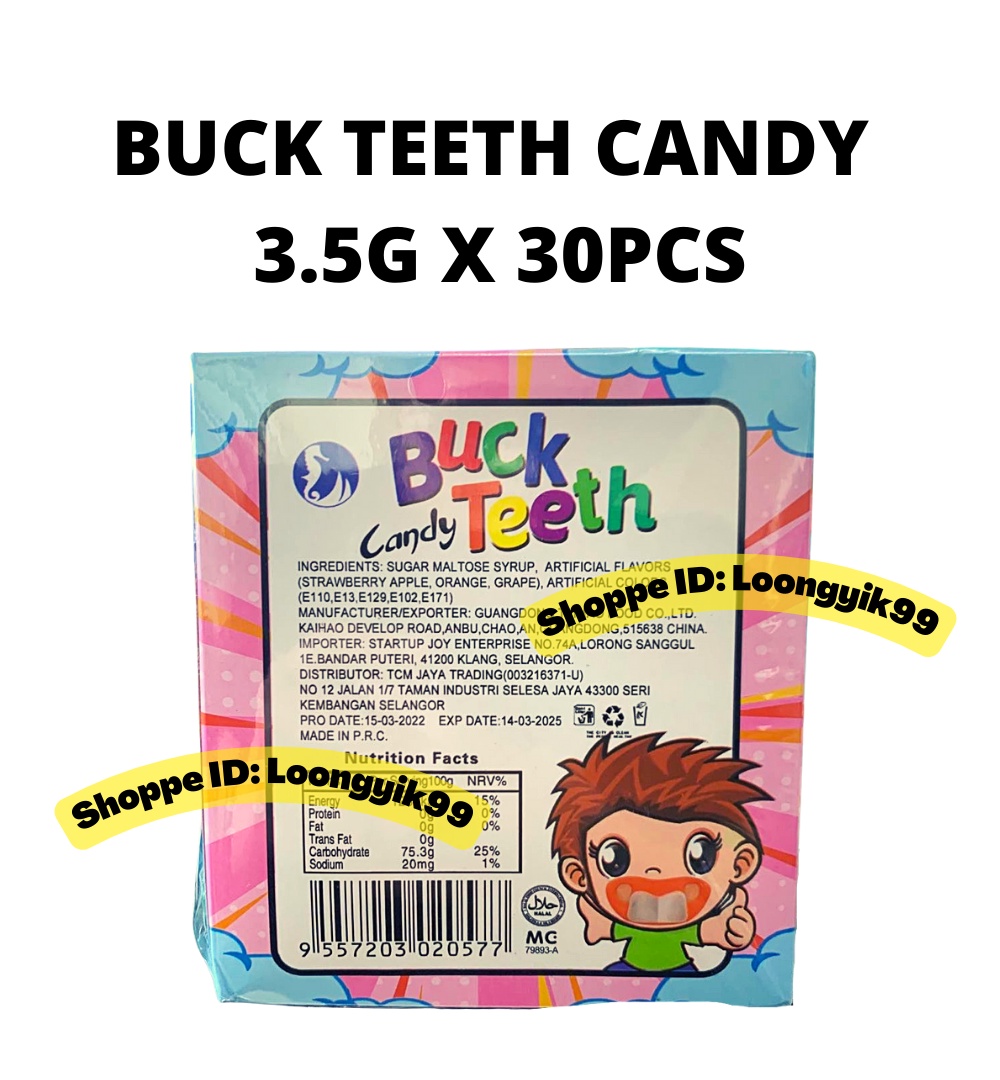 BUCK TEETH CANDY 3.5G X 30PCS HALAL | Shopee Malaysia