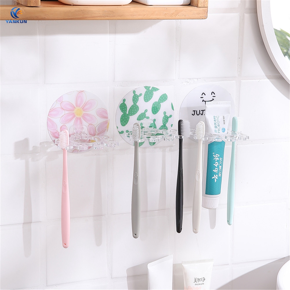 Creative Porous Toothbrush Toothpaste Holder Bathroom Organizer Shelf ...