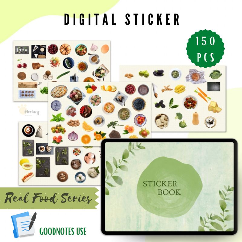Digital Sticker 150pcs Real Book Food Series For Goodnotes Use | Shopee ...