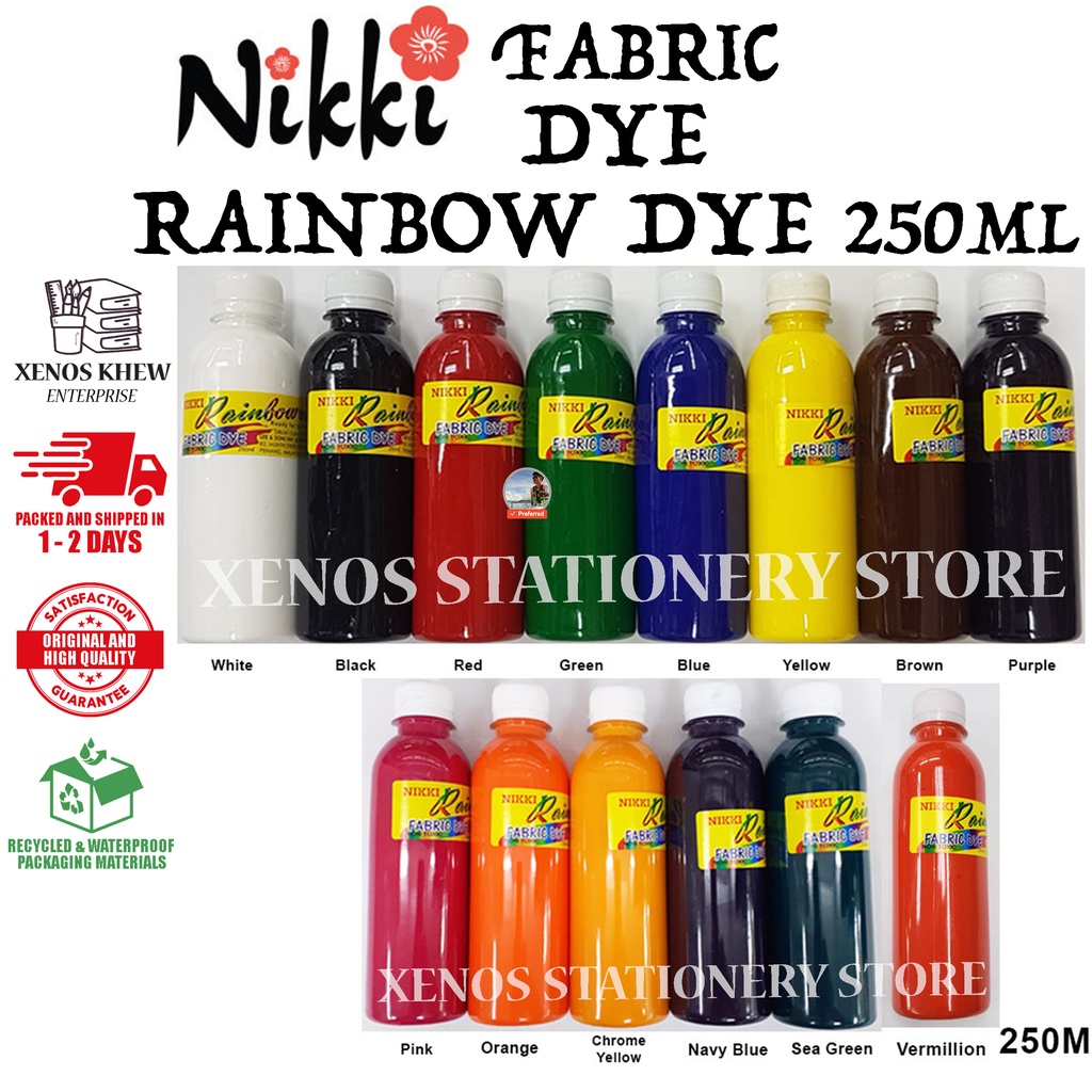 NIKKI RAINBOW FABRIC PAINT DYE 250ML (READY STOCK / 100 ORIGINAL