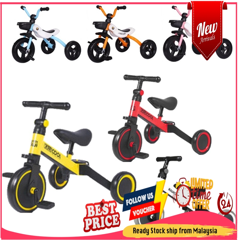 Children Bicycle 3 Wheels Foldable Tricycle Trainer Toddler Bike ...