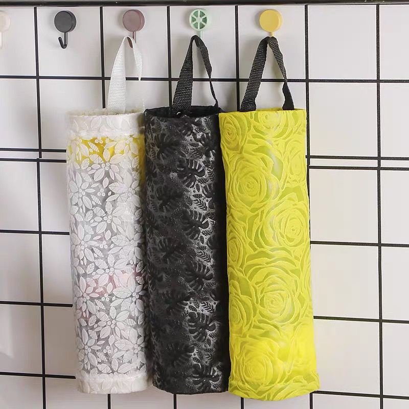 Kitchen Bag Grid Hanging Garbage Bag Sundries Net Storage Bag Trash
