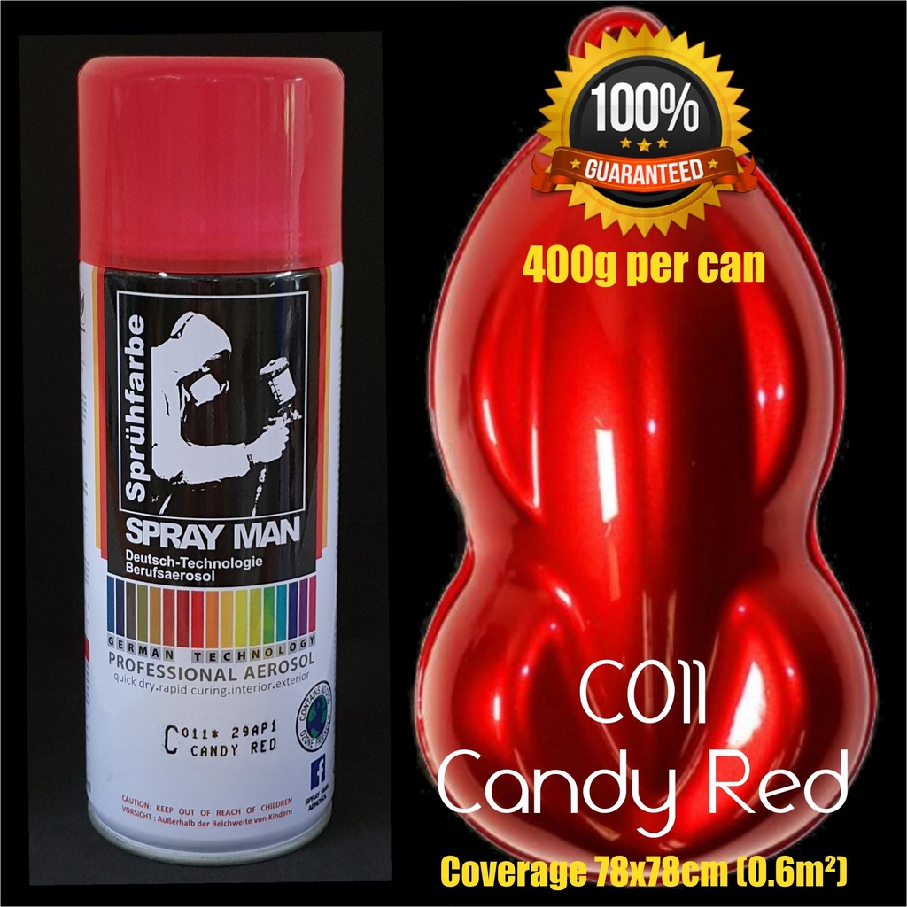 Spray Man Aerosol Spray Paint C011 Candy Red 400ml Shopee Malaysia
