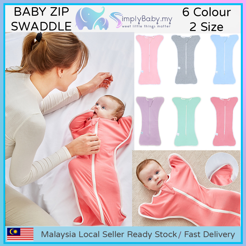 SIMPLYBABY Baby Swaddle Zipper Newborn Infant Cotton Sleeping Bag