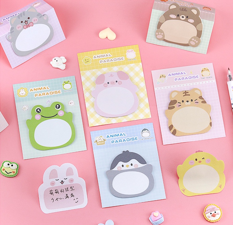 Creative Cute Cartoon Animal Paradise Standing Sticky Notes School ...