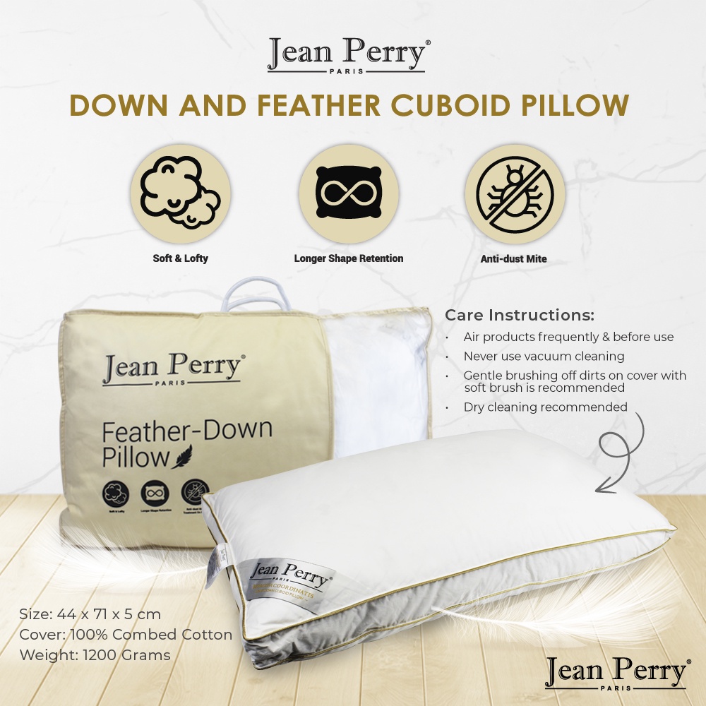 Jean Perry Luxury Cuboid Feather Down Pillow Shopee Malaysia