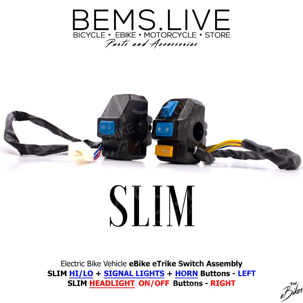 BEMS HEADLIGHT Head Light ON/OFF Switch Assembly for eBikes with Clamp ...