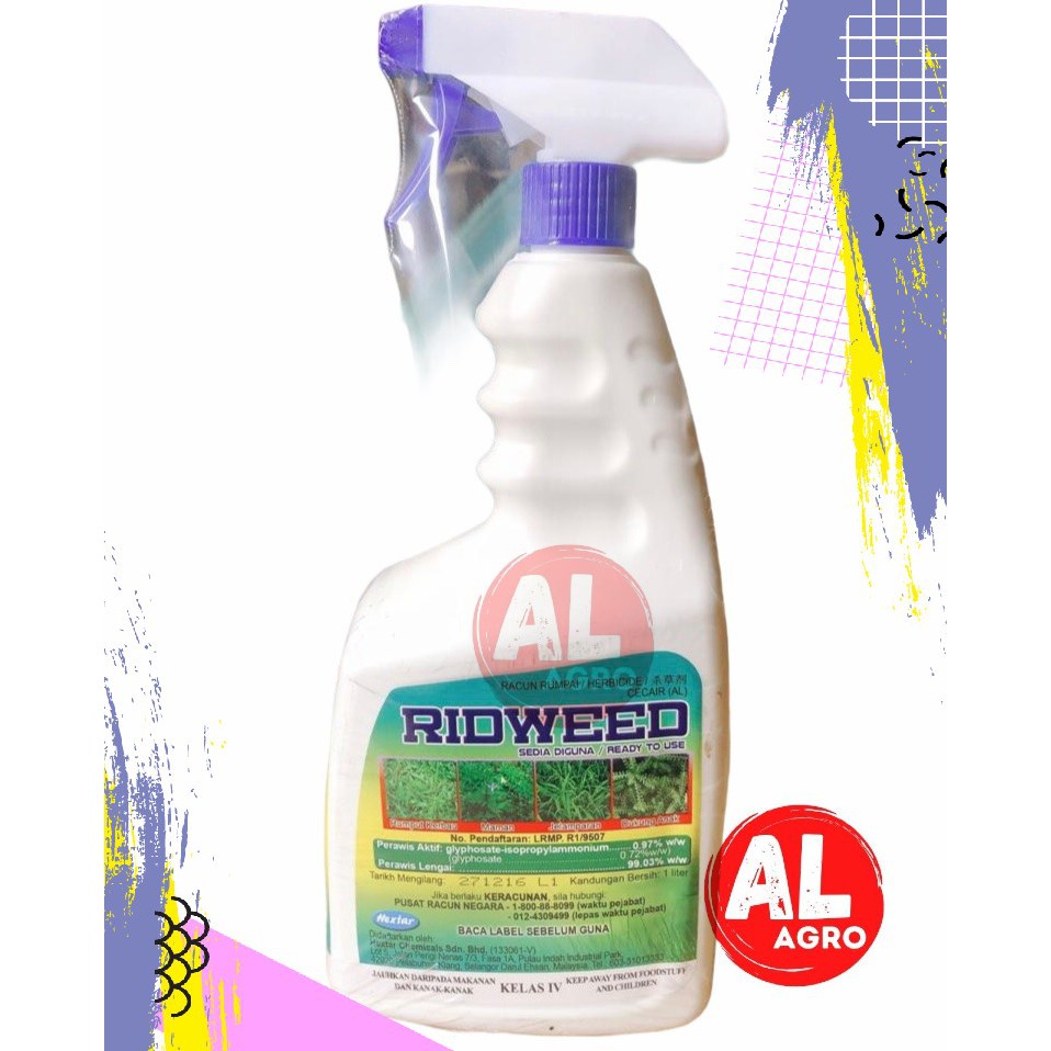 1L Hextar Ridweed Glyphosate 0.97% Herbicide / Spray Racun Rumput ...