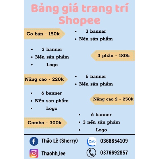 Receive Shopee Templates design (Barner, logo, product background, etc ...
