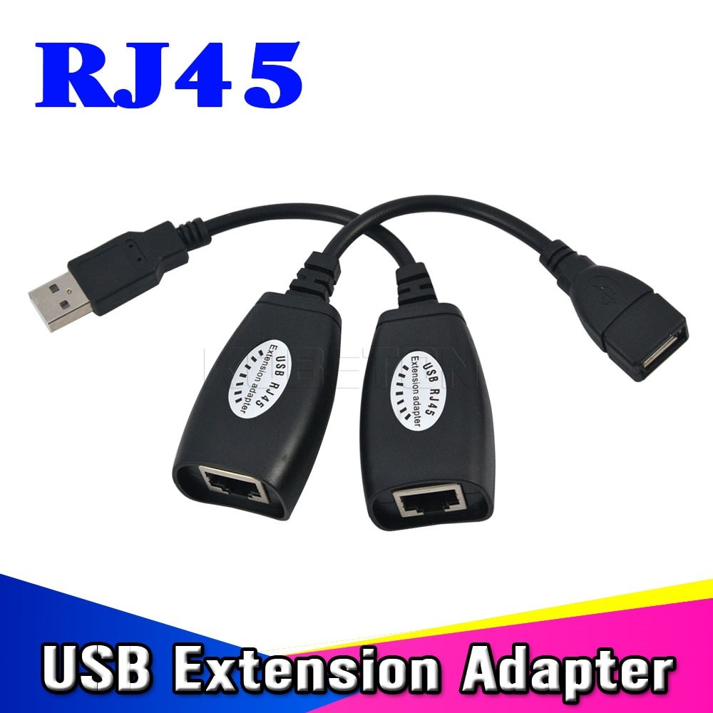 USB-RJXT USB Extension Extender To 15m USB 2.0 Male To Female CAT6 CAT5 ...
