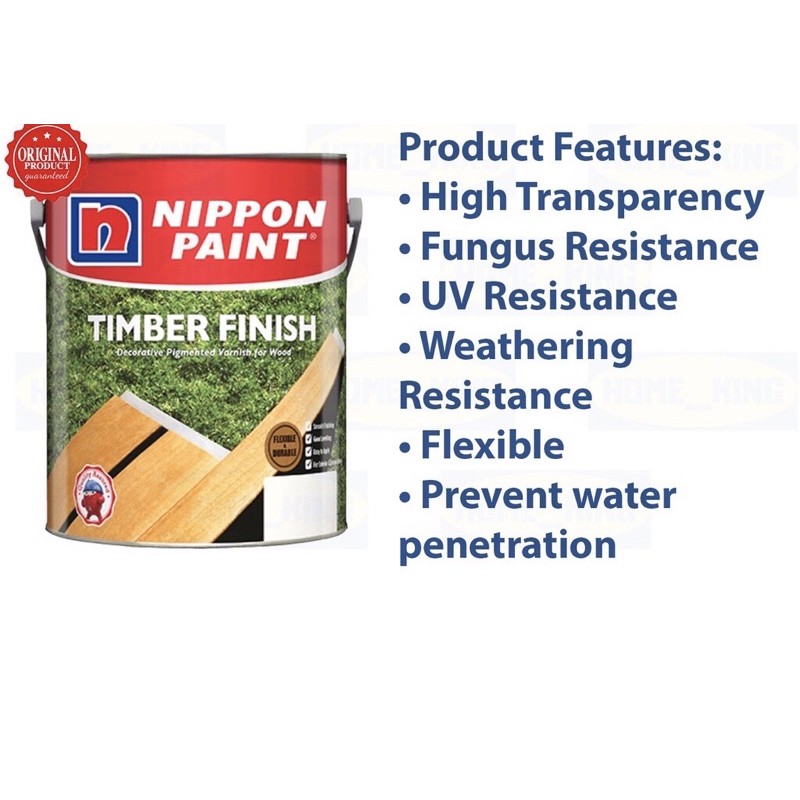 1Liter Nippon Paint Timber Finish Wood Paint Shellac Kayu Varnish(Gloss ...