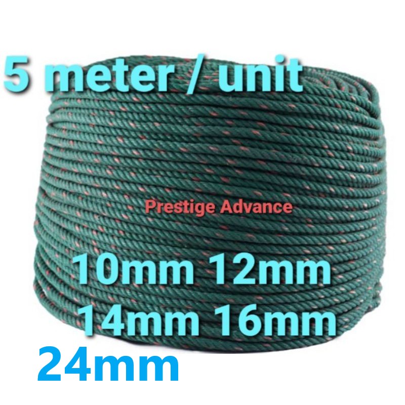 [5 meter] PE rope 10mm 12mm 14mm 16mm 24mm PE Rope / Tali PE Kuatity ...