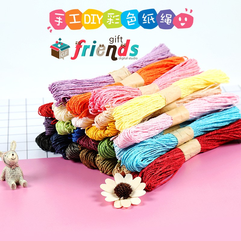 30 Meter Twine Color String Rope Paper Raffia Cord Kindergarten ...