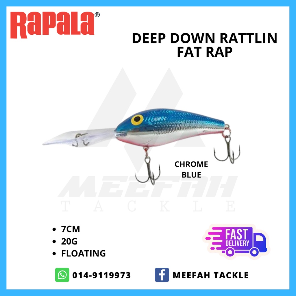 Rapala Profond Down Rattling Fat Rap Flottant Leurre DRFR07/CW (7533