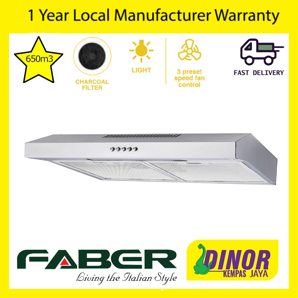 Faber Slim Cooker Hood Recirculating System FABERJET CLASSO 7633BK Matt