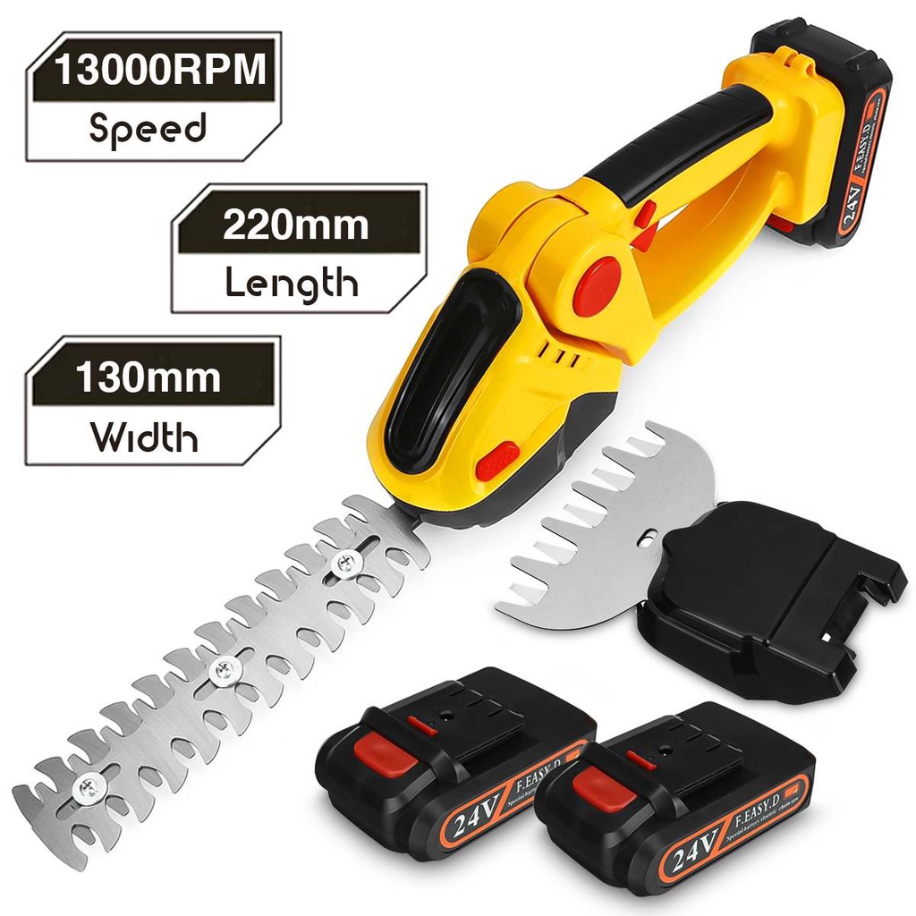 2 in 1 Electric Fence Trimmer Hedge Cordless Rechargeable Pruning ...