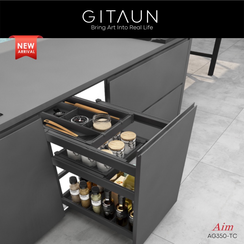 [AIM] Aluminium Pull Out Sauce Rack / Pull Out Basket / Kitchen Drawer ...