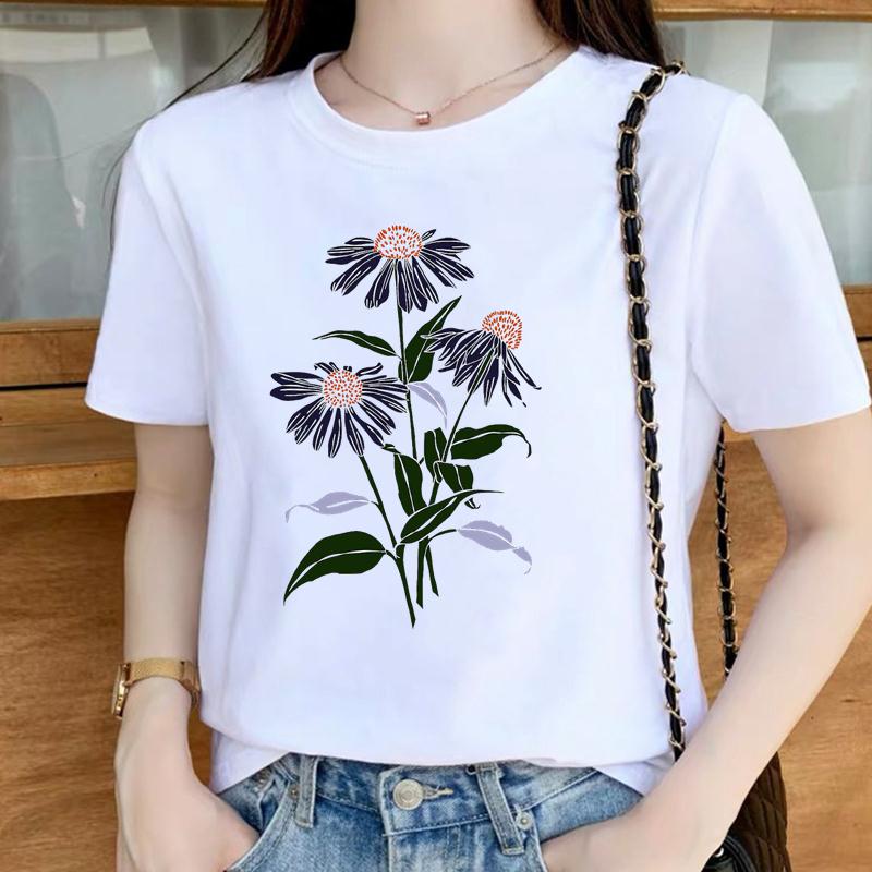 Lovely Style Flower 90s Clothes Short Sleeve T Clothing Print