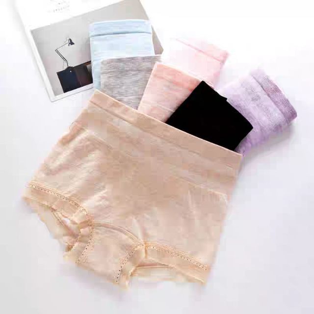 Seamless Cotton Panties Mid-Waist Underwear Women Antibacterial