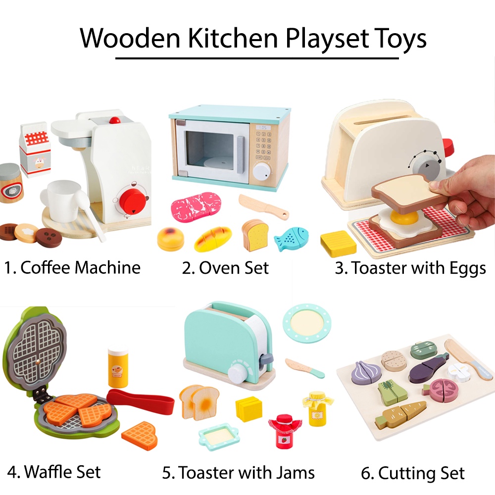 Wooden Kitchen Playset Toys-Pretend Play Cooking Kitch Kid Children Toy ...