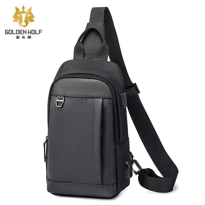 Golden Wolf Garo Sling Bag AntiTheft Zipper Crossbody Travel Light