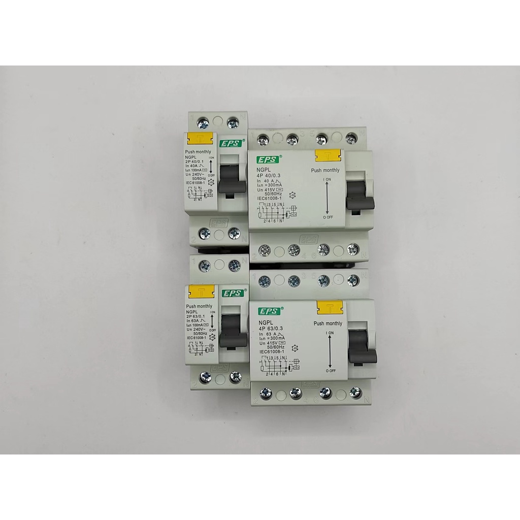 EPS 2Pole 4Pole Residual Current Circuit Breaker/RCCB 40a 63a | Shopee ...